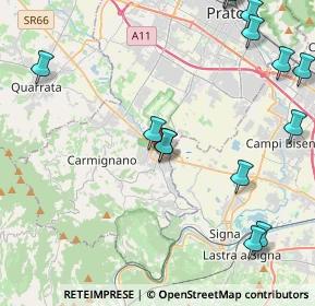 Mappa Via Suor M. Margherita Caiani, 59016 Poggio a Caiano PO, Italia (5.87933)
