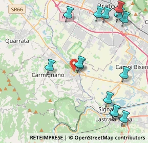 Mappa Via Suor M. Margherita Caiani, 59016 Poggio a Caiano PO, Italia (5.30643)
