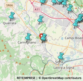 Mappa Via Suor M. Margherita Caiani, 59016 Poggio a Caiano PO, Italia (6.201)