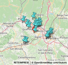 Mappa Via Suor M. Margherita Caiani, 59016 Poggio a Caiano PO, Italia (9.801)