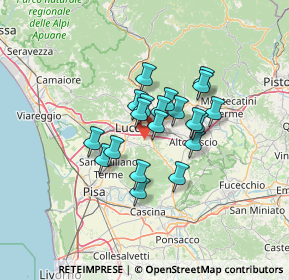 Mappa Via di Ponte Pinelli, 55012 Capannori LU, Italia (9.5375)