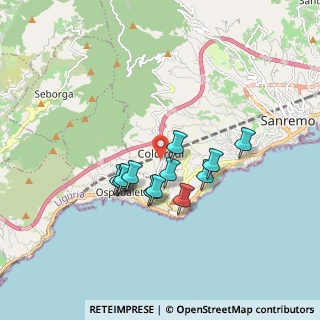 Mappa Via Costa, 18038 Sanremo IM, Italia (1.36833)