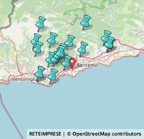 Mappa Strada dei Pagliai, 18038 Sanremo IM, Italia (6.48684)