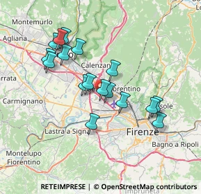 Mappa A11 Firenze - Pisa Nord, 50019 Sesto Fiorentino FI, Italia (6.62353)