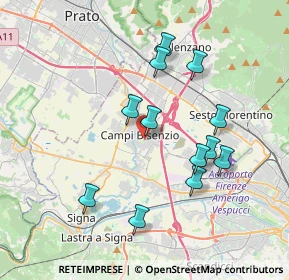 Mappa Piazza Aldo Moro, 50013 Campi Bisenzio FI, Italia (3.61167)