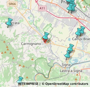 Mappa Via A. Toscanini, 59016 Poggio a Caiano PO, Italia (7.2135)