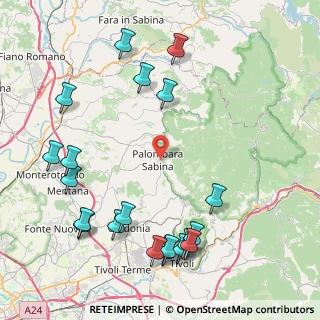 Mappa Via P. Bennicelli, 00018 Palombara Sabina RM, Italia (11.09)