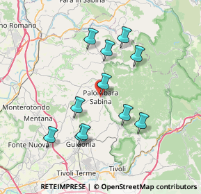 Mappa Via Franco Pompili snc, 00018 Palombara Sabina RM, Italia (7.25)