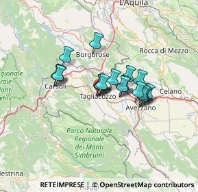 Mappa Via Tiburtina Valeria km 97, 67069 Tagliacozzo AQ, Italia (9.588)