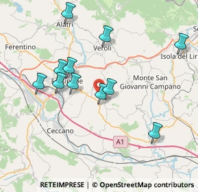 Mappa Via Colle Porcino, 03020 Torrice FR, Italia (7.90909)