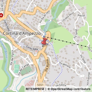 Mappa Via Barone Franchetti, 10, 32043 Cortina d'Ampezzo, Belluno (Veneto)