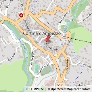 Mappa Corso Italia, 50/A, 32043 Cortina d'Ampezzo, Belluno (Veneto)