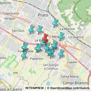 Mappa Via Campostino di Mezzana, 59100 Prato PO, Italia (1.36941)