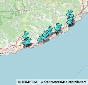 Mappa SS 1, 18017 San Lorenzo al Mare IM, Italia (6.9265)