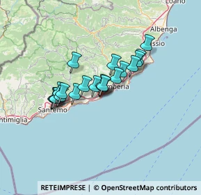 Mappa SS 1, 18017 San Lorenzo al Mare IM, Italia (9.8415)