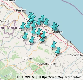Mappa Via Gaetano Donizetti, 61020 Montecchio PU, Italia (10.9285)
