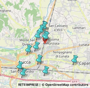 Mappa S.s. Annunziata L. Acqua Calda Centro commerciale Carrefour a, 55100 Lucca LU, Italia (1.72538)