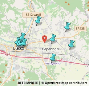 Mappa Via della Madonna Lunata, 55012 Capannori LU, Italia (4.08182)