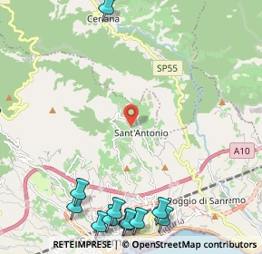Mappa Strada Sant'Antonio, 18038 Sanremo IM, Italia (3.28545)