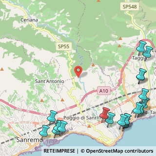 Mappa SP 55, 18038 Sanremo IM (3.6985)