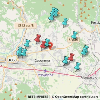 Mappa Via della Cateratta, 55012 Capannori LU, Italia (4.3635)