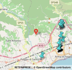 Mappa Strada Collette Beulle, 18038 Sanremo IM, Italia (2.9425)