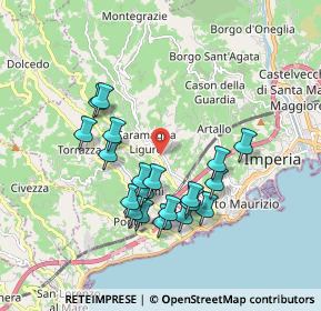 Mappa Via Caramagna, 18100 Imperia IM, Italia (1.723)