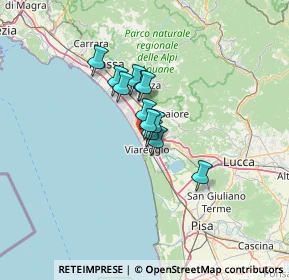 Mappa Via San Carlo Borromeo, 55049 Viareggio LU, Italia (7.65417)