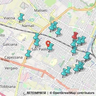 Mappa Via G. Donizetti, 59100 Prato PO, Italia (1.244)