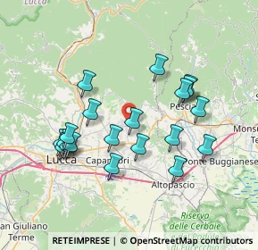 Mappa Via Tofori, 55012 Capannori LU, Italia (7.2685)