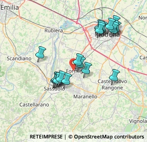 Mappa Via D. Tosi, 41043 Formigine MO, Italia (7.177)