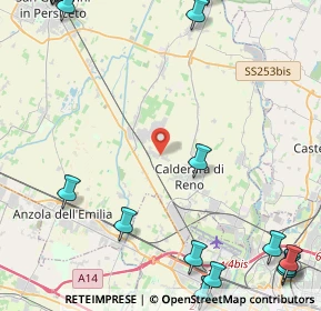 Mappa Via Bazzane, 40012 Calderara di Reno BO, Italia (7.5295)