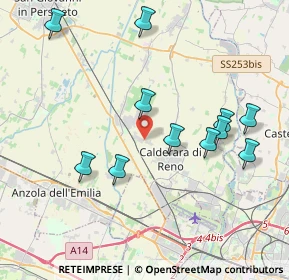 Mappa Via Bazzane, 40012 Calderara di Reno BO, Italia (4.12455)