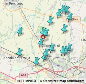 Mappa Via Bazzane, 40012 Calderara di Reno BO, Italia (3.92722)