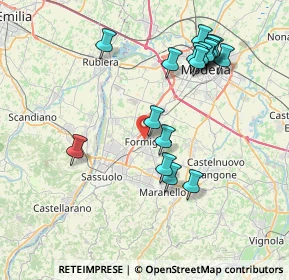 Mappa Via E. Ghiselli, 41043 Formigine MO, Italia (8.02765)