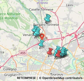 Mappa Via Saragat, 10078 Venaria Reale TO, Italia (3.45059)