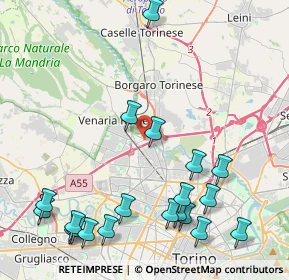 Mappa Via Saragat, 10078 Venaria Reale TO, Italia (5.3885)