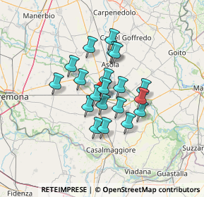 Mappa Via del Popolo, 26034 Piadena CR, Italia (9.5975)