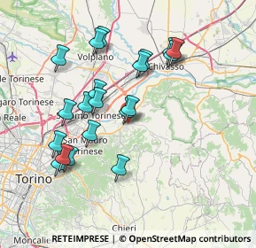 Mappa 10090 Gassino Torinese TO, Italia (7.2065)