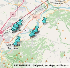 Mappa Via Vittorio Veneto, 10090 Gassino Torinese TO, Italia (3.37857)