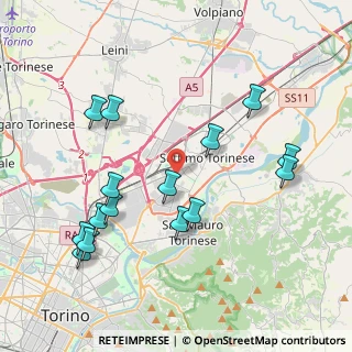 Mappa Via Enrico Toti, 10036 Settimo Torinese TO, Italia (4.35333)