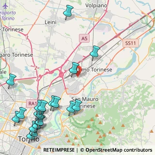 Mappa Via Enrico Toti, 10036 Settimo Torinese TO, Italia (6.34)