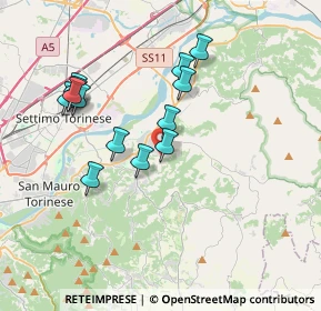 Mappa Strada Gassino Bardassano, 10090 Gassino Torinese TO, Italia (3.42308)