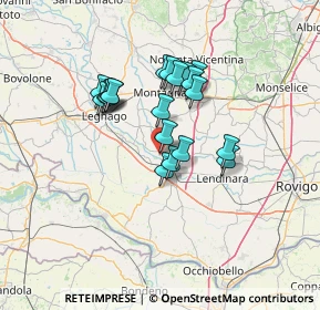 Mappa Via Giuseppe Garibaldi, 35040 Castelbaldo PD, Italia (10.6585)