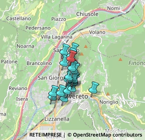Mappa Via Giuseppe Verdi, 38068 Rovereto TN, Italia (1.0865)