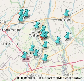 Mappa Via Cordovado, 33078 San Vito al Tagliamento PN, Italia (6.9825)