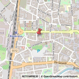 Mappa Via G. Tacchi, 3, 38068 Rovereto, Trento (Trentino-Alto Adige)