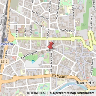 Mappa Via Dante, 1, 38068 Rovereto, Trento (Trentino-Alto Adige)