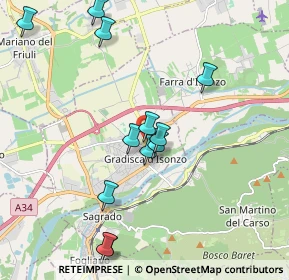 Mappa Via A. Mosetti, 34072 Gradisca d'Isonzo GO, Italia (2.18231)
