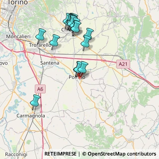 Mappa Via Isolabella, 10046 Poirino TO, Italia (8.861)